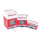 Fischer Power-Fast II FPF II tornillos para aglomerado 3,0x25 mm 200 piezas (670059) Cabeza alomada con rosca parcial Torx galvanizado, pasivado azul