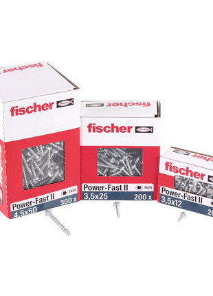 Fischer Power-Fast II FPF II Spanplattenschraube 3,5x30 mm 200 Stück ( 670102 ) Pan Head mit Torx Vollgewinde galvanisch verzinkt, blau passiviert