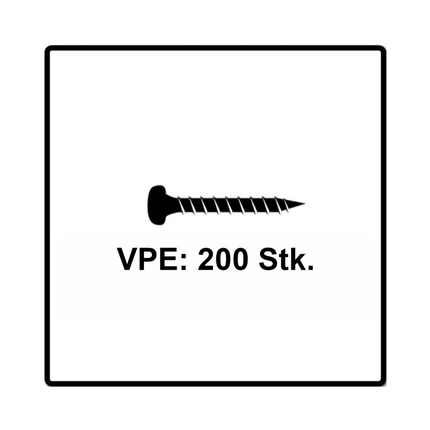 Fischer Power-Fast II FPF II Chipboard Screw 3,0x30mm, Pan head, Torx, Full thread, Blue zinc plated, 200pcs. (670102)