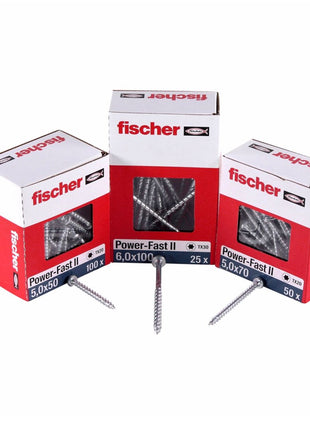 Fischer Power-Fast II FPF II Spanplattenschraube 4,0x15 mm 200 Stück ( 670233 ) Pan Head mit Torx Vollgewinde galvanisch verzinkt, blau passiviert