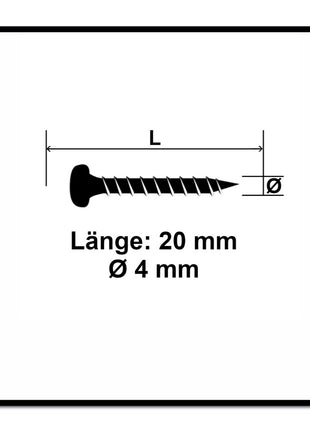 Fischer Power-Fast II FPF II tornillos para aglomerado 4,0x20 mm 200 piezas (670235) Cabeza plana con rosca completa Torx galvanizado, pasivado azul