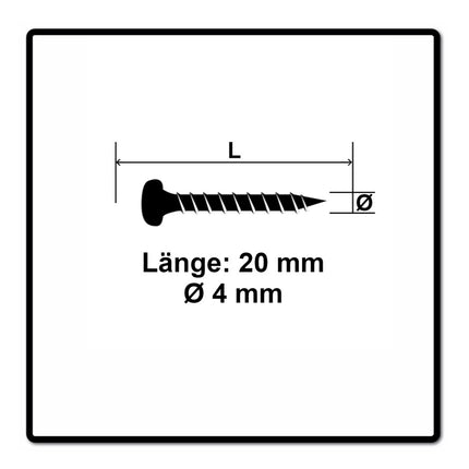 Fischer Power-Fast II FPF II Spanplattenschraube 4,0x20 mm 200 Stück ( 670235 ) Pan Head mit Torx Vollgewinde galvanisch verzinkt, blau passiviert