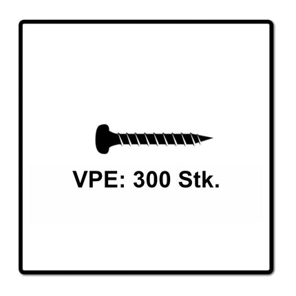 Fischer Power-Fast II FPF II Spanplattenschraube 4,5x50 mm 300 Stück ( 670333 ) Pan Head mit Torx Vollgewinde galvanisch verzinkt, blau passiviert