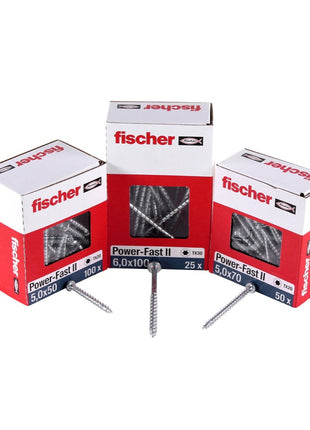 Fischer Power-Fast II FPF II Spanplattenschraube 5,0x16 mm 200 Stück ( 670434 ) Pan Head mit Torx Vollgewinde galvanisch verzinkt, blau passiviert