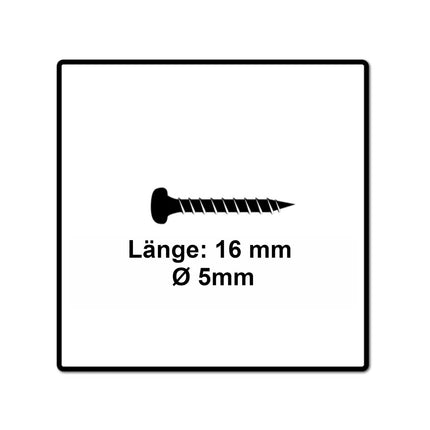 Fischer Power-Fast II FPF II Spanplattenschraube 5,0x16 mm 200 Stück ( 670434 ) Pan Head mit Torx Vollgewinde galvanisch verzinkt, blau passiviert