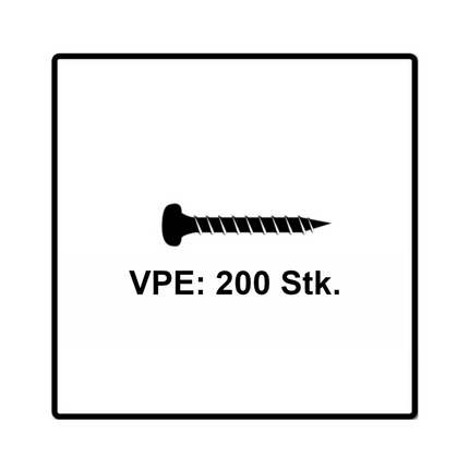 Fischer Power-Fast II FPF II tornillo para aglomerado 5,0x30 mm 200 piezas (670437) Cabeza alomada con rosca completa Torx galvanizado, pasivado azul