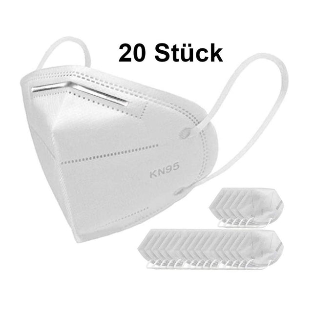 20x Mundschutz Atemschutz Maske KN95 95% Filterleistung FPP2 vergleichbar 4-lagig