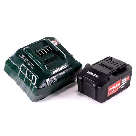 Set base Metabo 1x batteria Li-Power 18 V 4,0 Ah CAS agli ioni di litio ( 625591000 ) + caricatore ASC 55 ( 627044000 )