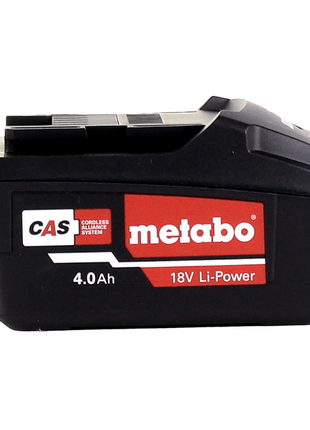 Set básico Metabo 1x batería Li-Power 18 V 4,0 Ah CAS Li-Ion (625591000) + cargador ASC 55 (627044000)