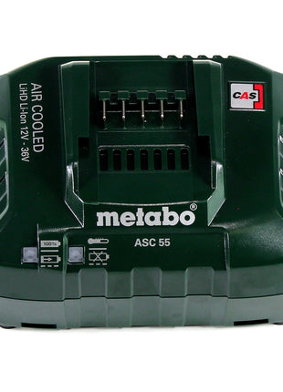 Metabo set básico 2x batería Li-Power 18 V 4,0 Ah CAS Li-Ion (2x 625591000) + cargador ASC 55 (627044000)