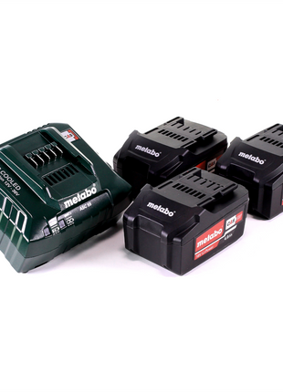 Metabo Set de base 3x Batteries Li-Power 4,0 Ah 18V CAS Li-Ion + Chargeur ASC 55 (3x 625591000) (627044000)