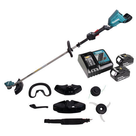 Makita DUR 368 LRT2 Akku Rasentrimmer 36V ( 2x18V ) Brushless + 2x Akku 5,0Ah + Ladegerät