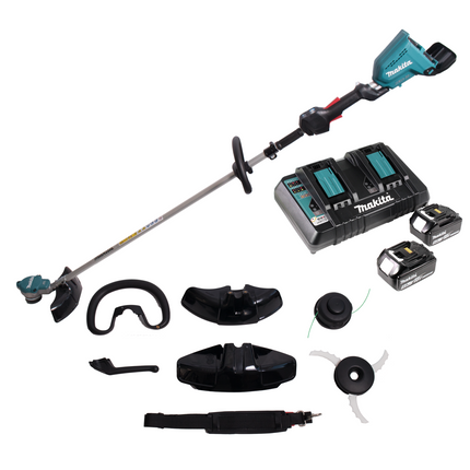 Makita DUR 368 LPT2 Cordless lawn trimmer 36V ( 2x18V ) Brushless + 2x battery 5,0Ah + double charger