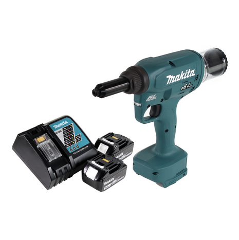 Makita DRV 250 RF Outil de pose de rivets aveugles sans fil 18V 20kN brushless + 2x Batteries 3.0Ah + Chargeur