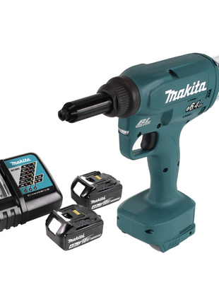 Makita DRV 250 RM Riveteuse aveugle sans fil 18V 20kN brushless + 2x Batteries 4.0Ah + Chargeur