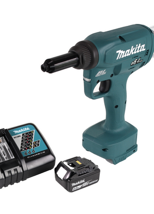 Makita DRV 250 RG1 Outil de pose de rivets aveugles sans fil 18V 20kN brushless + 1x Batterie 6.0Ah + Chargeur