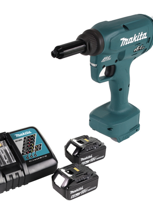 Makita DRV 250 RG Riveteuse aveugle sans fil 18V 20kN brushless + 2x Batteries 6.0Ah + Chargeur