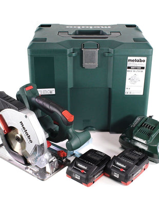 Metabo MKS 18 LTX 58 Akku Metall Handkreissäge 18V 165 mm ( 600771840 ) + 2x Akku 4,0Ah + Ladegerät + MetaLoc