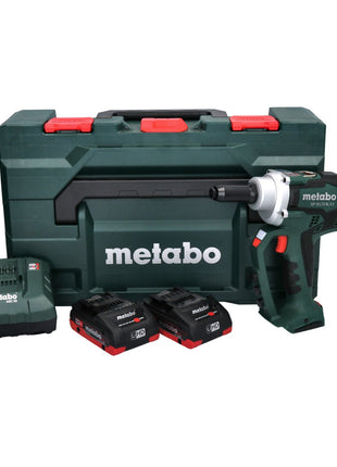 Metabo NP 18 LTX BL 5.0 Pistolet à riveter sans fil 18V 10kN ( 619002800 ) + 2x Batteries 4,0Ah + Chargeur + Coffret MetaLoc