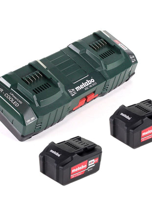 Podstawowy zestaw Metabo z 2x akumulatorem Li-Power 5,2Ah + podwójną ładowarką ASC 145 DUO