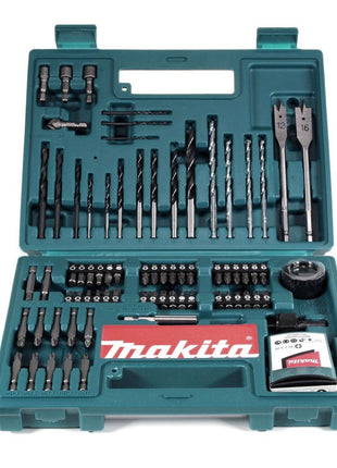 Makita DHP 453 SGTK W Taladro percutor inalámbrico 18 V 42Nm + 1x batería 6,0Ah + cargador + juego de brocas de 100 piezas + estuche