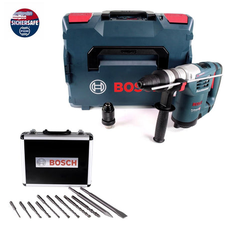 Marteau perforateur Bosch GBH 4-32 DFR 900 W 4,2 J SDS-plus + jeu de forets et burins 11 pièces certifiés PGM + L-Boxx.