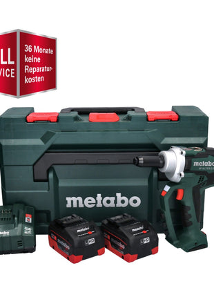 GRATIS 3 Jahre Full Service Rundum Schutz Metabo NP 18 LTX BL 5.0 Akku Blindnietpistole 18 V 10 kN Brushless + 2x Akku 5,5 Ah + Ladegerät + metaBOX