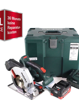 GRATUIT 3 ans de service complet de protection complète Metabo MKS 18 LTX 58 scie circulaire à métaux à batterie 18V 165 mm + 1x batterie 5,5Ah + chargeur + MetaLoc