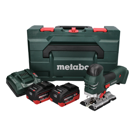 Sierra de calar a batería Metabo STA 18 LTX 140 18 V + 2x baterías 8,0 Ah + cargador + metaBOX