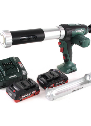 Pistolet à cartouche avec batterie Metabo KPA 18 LTX 400 18 V + 2 batteries LiHD 4,0 Ah + chargeur