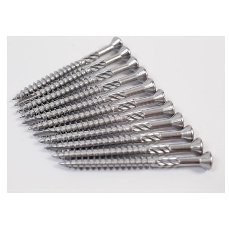 Meisterling Vis de terrasse 5x60 mm - 200 pièces (010010000021) CUT point 90 ° tête fraisée à tête fraisée avec Torx 2/3 gros filetage VA acier inoxydable