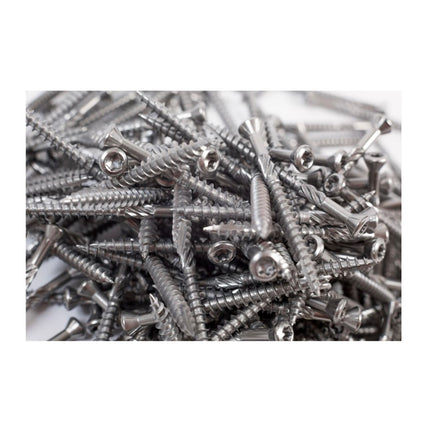 Meisterling Viti per terrazze 6x80 mm - 200 pezzi ( 010010000041 ) Punta CUT 90° lente a testa svasata con filettatura grossa Torx 2/3 acciaio inossidabile VA