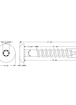 Meisterling Fassadenschrauben 5,5x35 mm 100 Stück ( 010030000131 ) 12 mm Flachkopf dunkelbraun mit Torx Teilgewinde V4A Edelstahl