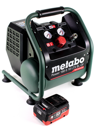 Metabo Power 160-5 18 LTX BL OF Kompresor akumulatorowy 18 V 8,0 bar bezszczotkowy + 1x akumulator LiHD 5,5 Ah - bez ładowarki