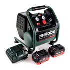 Metabo Power 160-5 18 LTX BL OF Akku Kompressor 18 V 8,0 bar Brushless + 2x LiHD Akkupack 5,5 Ah + Ladegerät