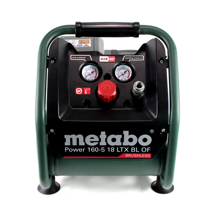 Metabo Power 160-5 18 LTX BL OF compresseur sans fil 18 V 8,0 bar sans brosse + 2x batterie LiHD 5,5 Ah + chargeur