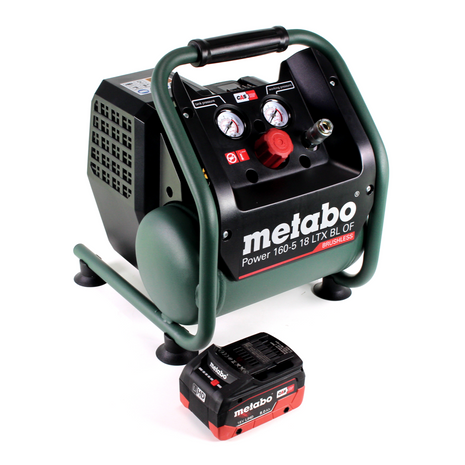 Compresor de batería Metabo Power 160-5 18 LTX BL OF 18 V 8,0 bar sin escobillas + 1x batería LiHD 8,0 Ah - sin cargador