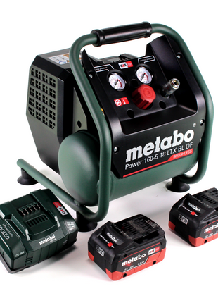 Metabo Power 160-5 18 LTX BL OF compresseur sans fil 18 V 8,0 bar sans brosse + 2x batterie LiHD 8,0 Ah + chargeur