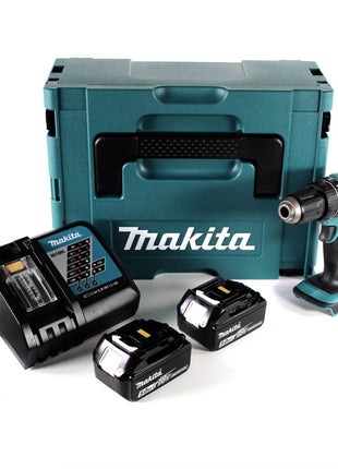 Taladro percutor inalámbrico Makita DHP 456 RTJ 18 V 50 Nm + Makpac + 2x batería 5,0Ah + cargador