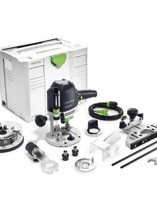 Festool OF 1400 EBQ-PLUS Oberfräse 1400W 70mm Hub ( 574398 ) + Zubehör + Box-OF-S 8/10x HW Fräser Box 10 tlg. + Systainer - Toolbrothers