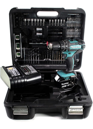 Makita DHP 482 SGTK Akku Schlagbohrschrauber 18 V 62 Nm + 1x Akku 6,0 Ah + Ladegerät + 101 tlg. Zubehörset + Koffer