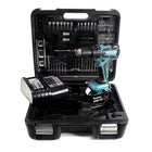 Makita DHP 459 SFTK Akku Schlagbohrschrauber 18 V 45 Nm Brushless + 1x Akku 3,0 Ah + Ladegerät + 101 tlg. Zubehörset + Koffer