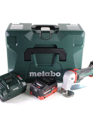 Metabo SCV 18 LTX BL 1,6 Cisaille à tôle sans fil 18V Brushless + 1x Batterie LiHD 5,5 Ah  + Chargeur + Coffret MetaLoc