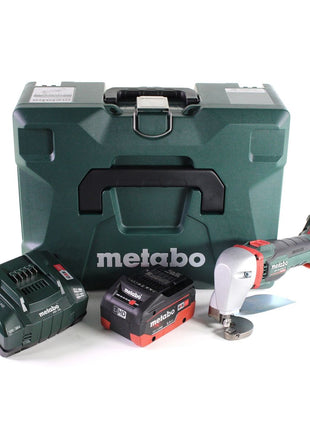 Metabo SCV 18 LTX BL 1,6 Cisaille à tôle sans fil 18V Brushless + 1x Batterie LiHD 8,0 Ah + Chargeur + Coffret MetaLoc