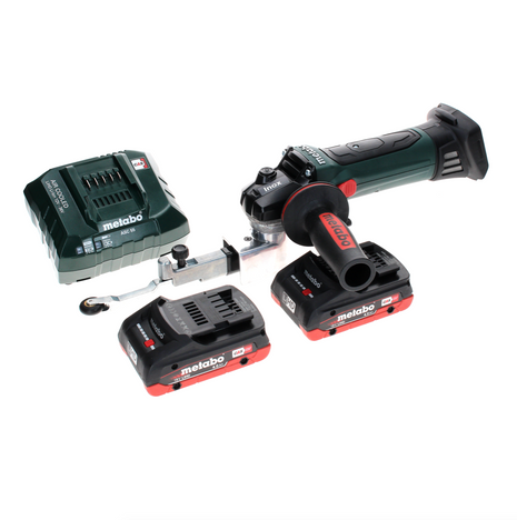 Metabo BF 18 LTX 90 lima de banda de batería 18 V 90 mm + 2x batería LiHD 4,0 Ah + cargador