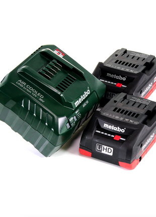 Metabo BF 18 LTX 90 lima de banda de batería 18 V 90 mm + 2x batería LiHD 4,0 Ah + cargador