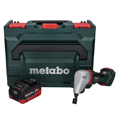 Nibbler de batería Metabo NIV 18 LTX BL 1.6 18 V sin escobillas + 1x batería LiHD 8,0 Ah + metaBOX - sin cargador