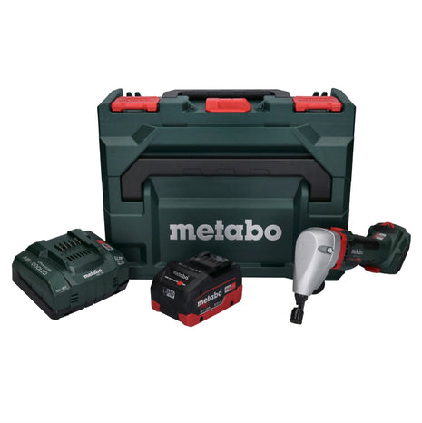 Nibbler de batería Metabo NIV 18 LTX BL 1.6 Nibbler sin escobillas de 18 V + 1x batería LiHD 8,0 Ah + cargador + metaBOX