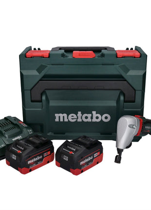 Nibbler de batería Metabo NIV 18 LTX BL 1.6 Nibbler sin escobillas de 18 V + 2 baterías LiHD de 8,0 Ah + cargador + metaBOX