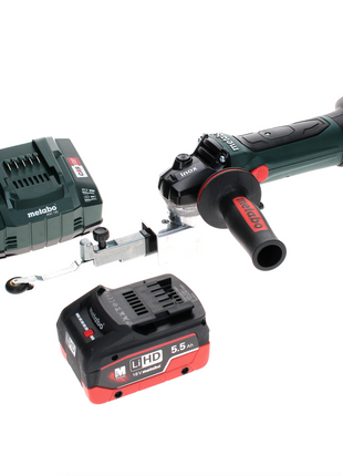 Metabo BF 18 LTX 90 lima de banda de batería 18 V 90 mm + 1x batería LiHD 5,0 Ah + cargador